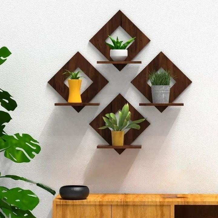 Wooden Wall Shelf Hanging Shelves Wall Art Stylish Home & Office Decor